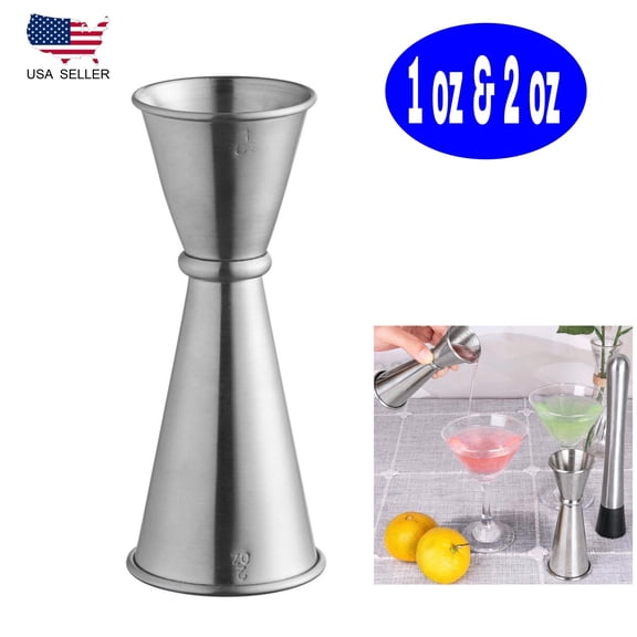 Stainless Steel  Double Japanese Jigger 1 oz & 2 oz Cocktail Measuring Liquor