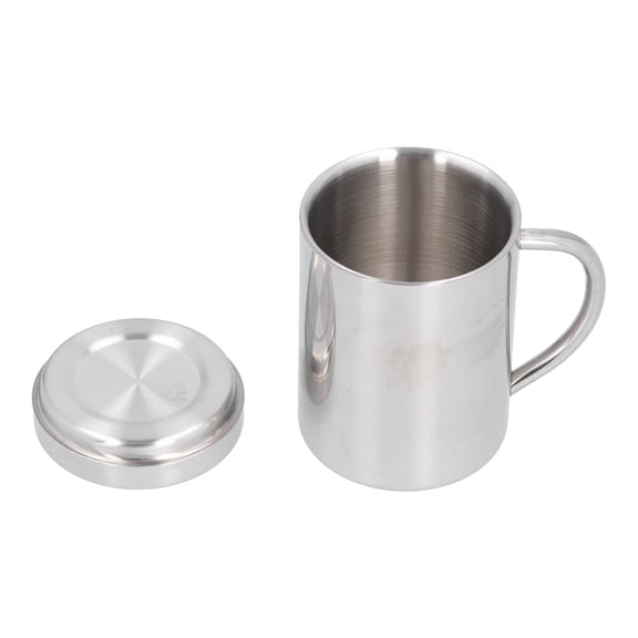 Stainless Steel DoubleLayer Coffee Cup, Cup with Lid Heat Insulation and Anti Scalding Cup,Double Walled Cups Travel Camping Mug Double-Layer Insulation Drink Cup for Home Camping Travel Outdoors RV