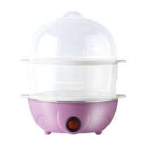 Stainless Steel Double Layer Egg Cooker, Mini Electric Egg Boiler for Breakfast, Egg Steamer, Automatic Shut Off Egg Cooker for Kitchen, Small Appliance for Hard Boiled Eggs, Portable Egg Maker