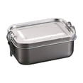thumbnail image 1 of Stainless Steel Double Layer Lunch Box with Lockable Clips, Square Design, 1 of 7
