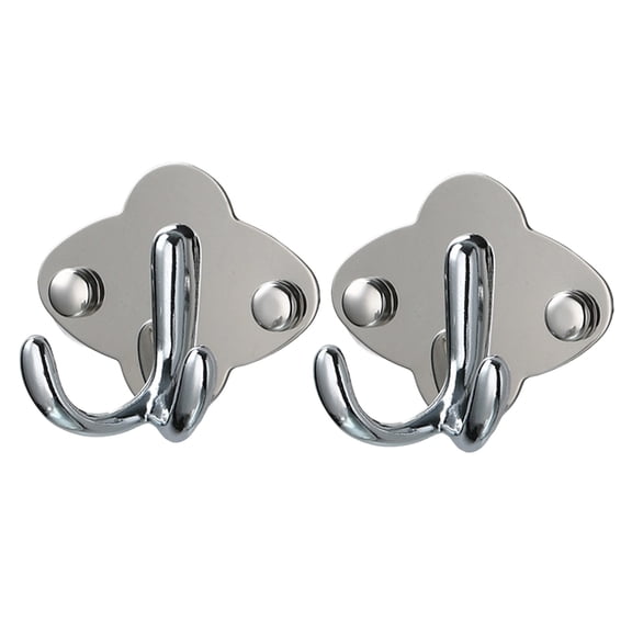 Stainless Steel Double Loop Wall Hooks Heavy Duty Rustproof For Kitchen Bathroom Easy Install Space Saving Hangers