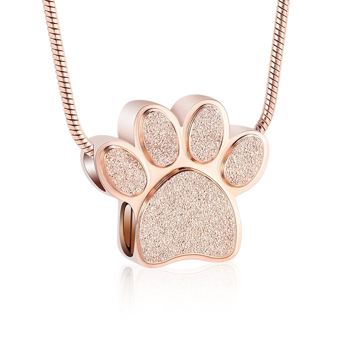 Paw Print Urn Necklace for Ashes Pet Cremation Jewelry Keepsake ...