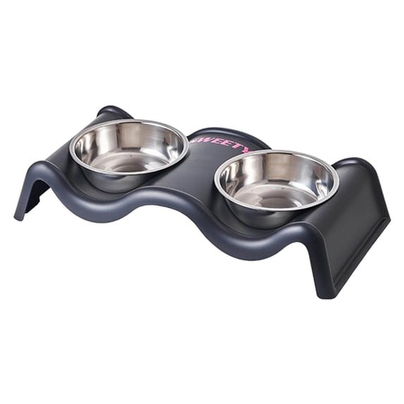 Stainless Steel Double Pet Bowl Durable Elevated Feeder For Cats And Dogs Easy Clean Dining Dishes