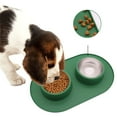 thumbnail image 1 of Stainless Steel Double Pet Bowl with Non- Silicone Mat Durable Dog Cat Feeder Dish for Indoor Outdoor Use, 1 of 4