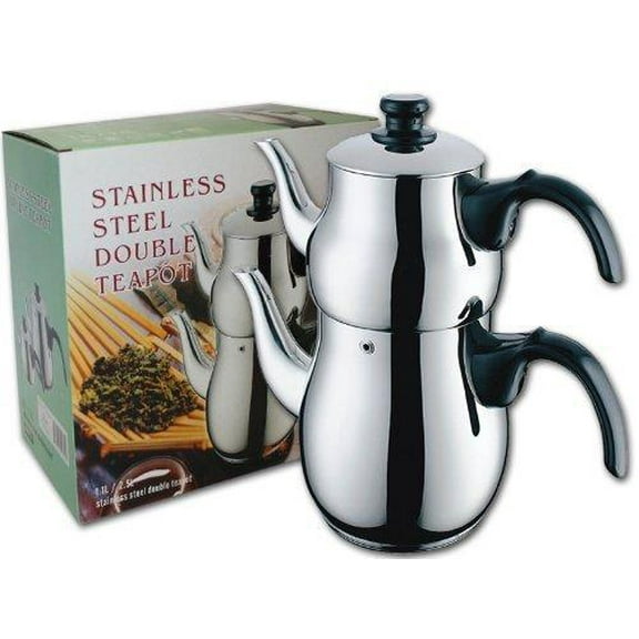 Stainless Steel Double Teapot Samovar Tea Maker Caydanlik Semaver