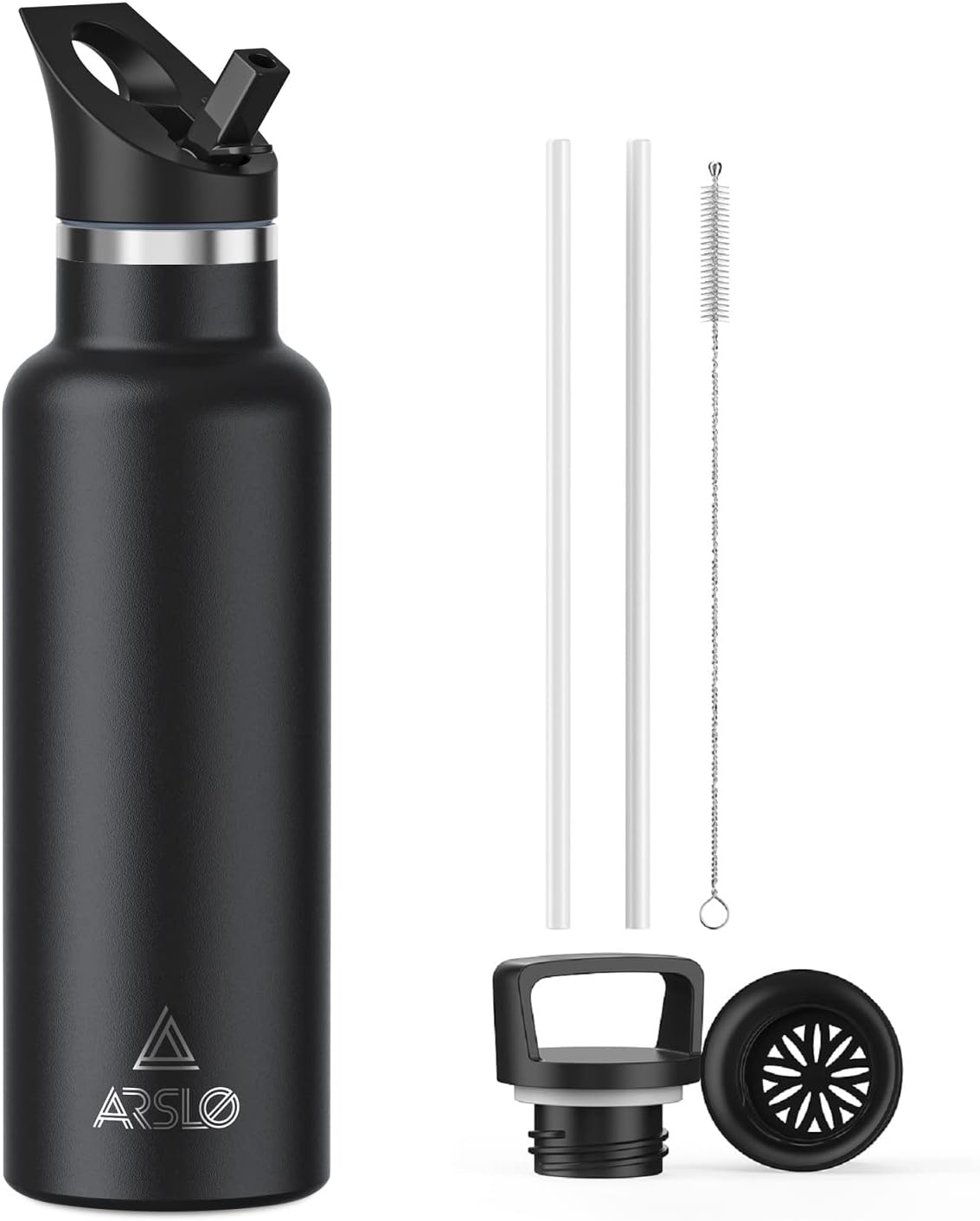 Stainless Steel Double Wall Water Bottles 25 Ounce, Vacuum Insulated Bottle With Straw Lid, Insulated Water Bottle Keeps Water Cold for 24 Hours, Hot for 12 Hours, Hiking, Sports