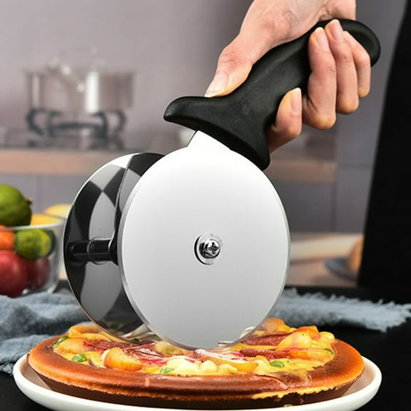 Stainless Steel Double Wheel Cutter, Salad Vegetable Cheese Cutter, Pizza Bread Cake Candy Cutter, Sharp Rolling Blade for Efficient Cutting