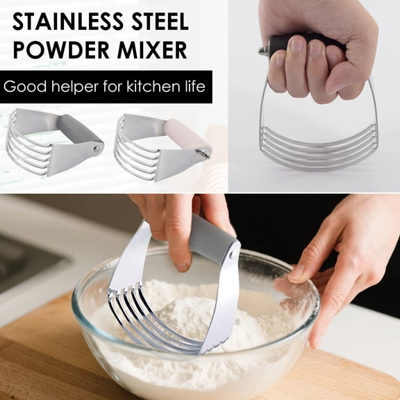 nzhaoha Dough Blender Pastry Cutter Stainless Steel Ergonomic Handle 1-Count for Baking and Cooking Tasks