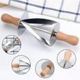 Stainless Steel Dough Croissant Rolling Pin Roller Cutter Baking Tool