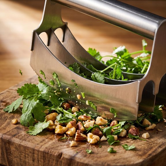 Stainless Steel Dough Cutter, Manual Curved Blade Kitchen Tool for Dough, Pasta, Jelly and Vegetable Prep