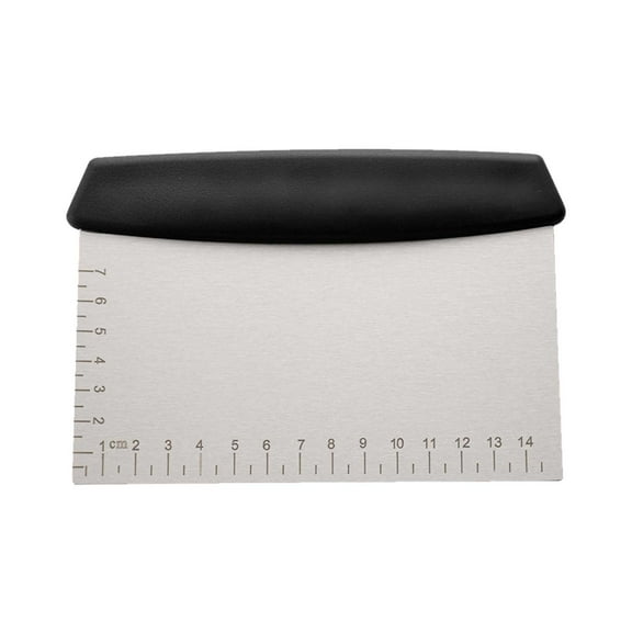 Stainless Steel Dough Cutter and Scraper, Baking Tool with Measuring Scale, Multi-Purpose Kitchen Spatula for Baking, Cake Decorating, Vegetable Cutting, Dishwasher Safe