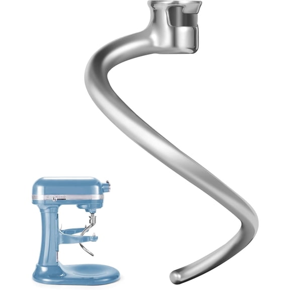 Spiral Dough Hook Replacement for KitchenAid 7 Qt Bowl-Lift Mixers – Stainless Steel, Dishwasher Safe