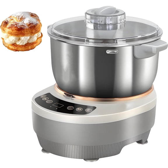 Stainless Steel Dough Maker,Portable Flour Kneading Mixer ,Microcomputer Timing, Front Touch Panel, With Fermentation At 25-38°C,for Home Baking