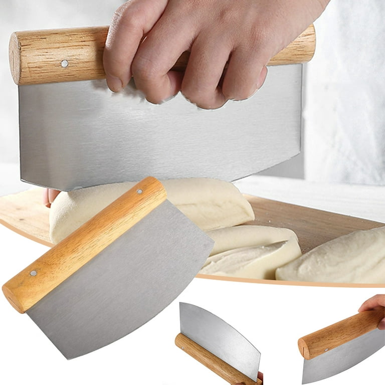 Wood Stainless Steel Pastry Dough Scraper - Pastry Cutter