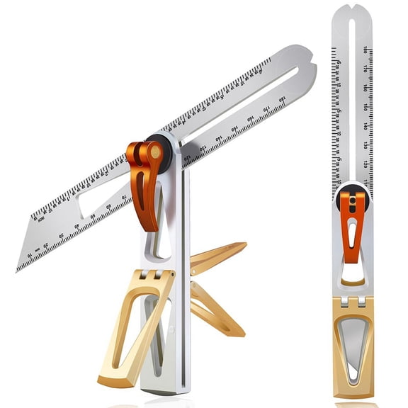 Stainless Steel Dovetail Clamps, Precise 1:6 and 1:8 Slopes for Woodworking -T-Bevel Sliding Angle Ruler Protractor