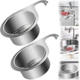 thumbnail image 1 of Stainless Steel Drain Basket for Kitchen Sink, Multifunction Faucet Hanging Corner Filter Basket with Quick Drain, Swan Sink Strainer for Fruit and Vegetable Washing (2pcs), 1 of 7
