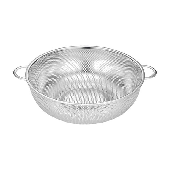 Stainless Steel Draining Basket, Vegetable Washing Sieve, Modern Sleek Design, Effective Food Preparation, Kitchen Utensil, Rice Draining Tool, Dense Hole Pattern, Durable Stainless Steel
