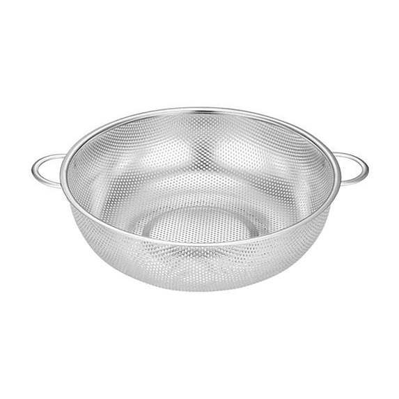 Stainless Steel Draining Basket, Vegetable Washing Sieve, Modern Sleek Design, Effective Food Preparation, Kitchen Utensil, Rice Draining Tool, Dense Hole Pattern, Durable Stainless Steel