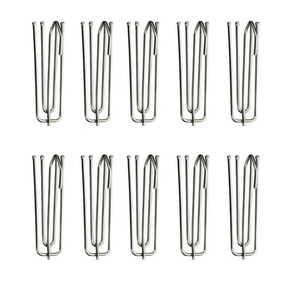 Stainless Steel Drapery Hook and Pin for Pleated Drapes,Heavy Duty 4 Prongs Pinch Pleat Clips Traverse Pleater 4 End Curtain Hangers for Window Door Bathroom Curtain, 10 Pcs, 2.76Inches