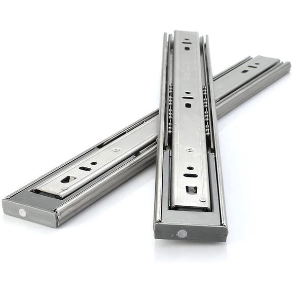 Stainless Steel Drawer Slides, Ball Bearing, 45kg Load Capacity, Full Extension, Soft Close, 2 Pcs 45cm