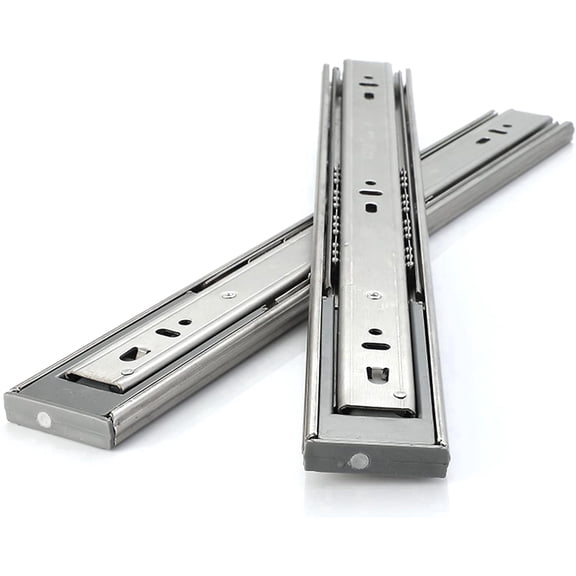 Stainless Steel Drawer Slides, Ball Bearing, 45kg Load Capacity, Full Extension, Soft Close, 2 Pcs 45cm