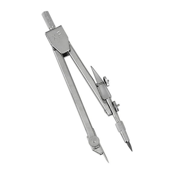 Stainless Steel Drawing Compass with Case and Lead Refills for Students and Professionals in Silver