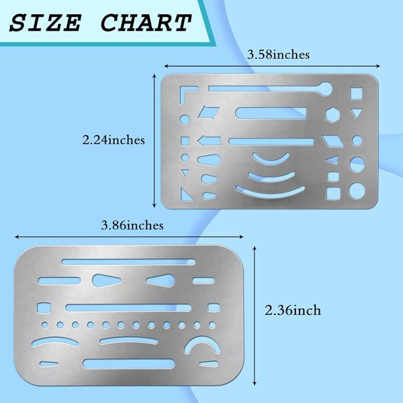 Stainless Steel Drawing Template Erasing Shield Set, 4 Pieces Drafting Tool