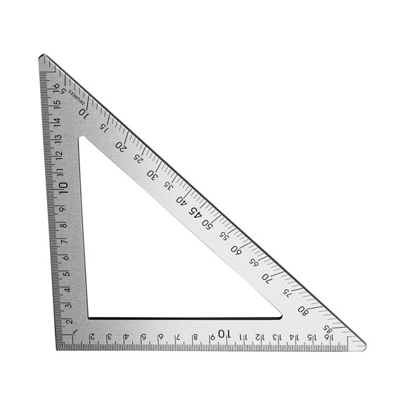Stainless Steel Drawing Triangle Carpenter Ruler Double Side Scale and 2mm Thick for Woodworking Construction