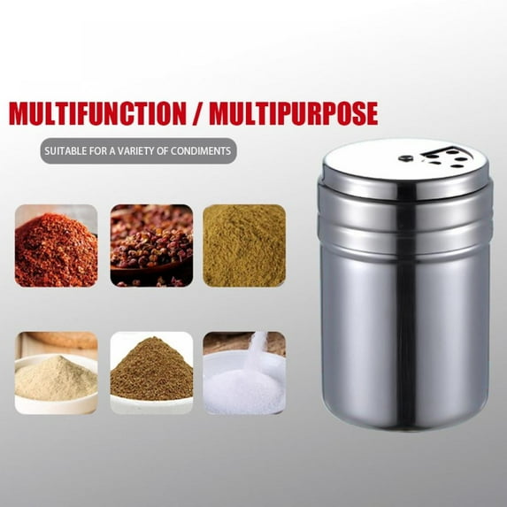 Stainless Steel Dredge Salt/Sugar/Spice/Pepper Shaker Seasoning Cans with Rotating Cover
