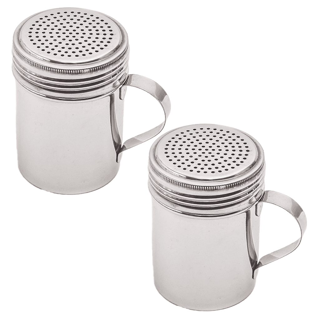 ZERUIDM Stainless Steel Salt and Pepper Shakers Set, 10 OZ Seasoning Spice  Shaker with Lid and Handle 127 Holes, Metal Dredge Shaker for Powder Sugar