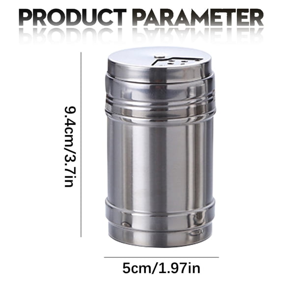 Stainless Steel Dredge Shaker Set 10 oz Seasoning and Spice Dispenser and Secure Screw-On Lid for Salt, Pepper, Flour, Sugar, Baking and Cooking Use 2 Pack