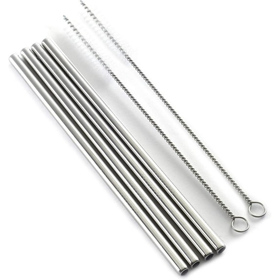 Stainless Steel Drinking Straws with 2 Cleaning Brushes