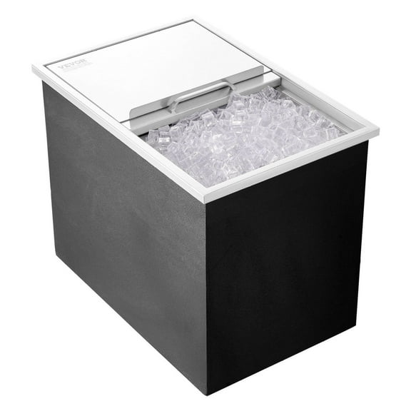Stainless Steel Drop In Ice Chest, 41 Qt Commercial Ice Bin - 27" x 18" Outdoor Kitchen Cooler