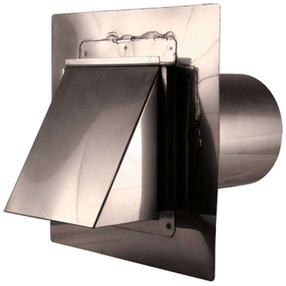 Stainless Steel Dryer Exhaust Vent (4" - 12") Duct Size: 12", Mount Type: Stucco, Flapper - Screen: Flapper