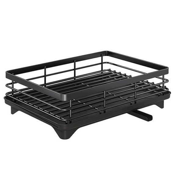 Stainless Steel Drying Rack with Drainboard Expandable Kitchen Counter Organizer Drainer with Sink Spout Strainers and Utensil Holder