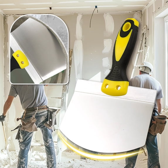 Stainless Steel Drywall Scoop, Arc Taping Knife Tool, Stainless Steel Drywall Tool, Ergonomic Handle, For Mud & Paint, Versatile, Meiiso