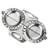 Stainless Steel Dumpling Machine - Double Headed Large Stainless Dumpling Maker 2 in 1 Dough Cutter / Dumpling for Dumpling Ravioli Pierogi & Meat Pie