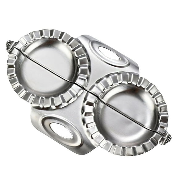 Stainless Steel Dumpling Machine - Double Headed Large Stainless Dumpling Maker 2 in 1 Dough Cutter / Dumpling for Dumpling Ravioli Pierogi & Meat Pie