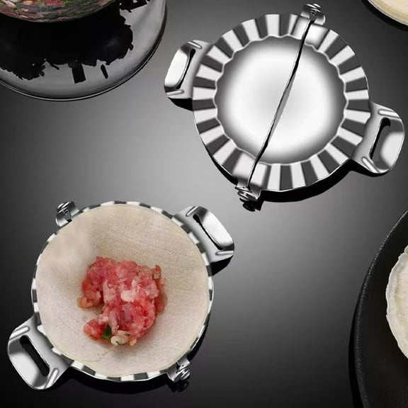Stainless Steel Dumpling Maker Press | 304 Durable Metal | 5.1"x3.7" Compact Size | Pastry, Pie & Dough Tool | Leak-Proof Sealed Edges | Easy Clean Dishwasher Safe | Convenient, Time-Saving Cooking