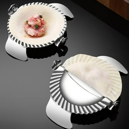 Stainless Steel Dumpling Maker Press | 304 Food-Grade Metal Dumpling & Pastry Mold | Compact 13cm Handheld Dough Press Tool for Homemade Dumplings & Empanadas | 1-Piece Kitchen Gadget