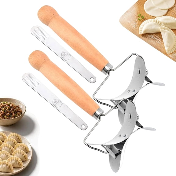 Stainless Steel Dumpling Wrapper Cutter, Dumpling Dough Cutter, Stainless Dumpling Mold, Non-Stick & Easy Clean, Lightweight Wonton Dumpling Wrappers Maker for Home Kitchens & Restaurants