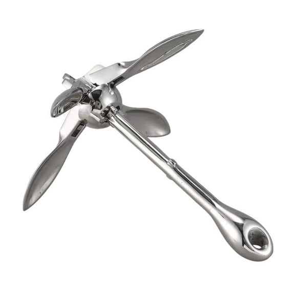 Stainless Steel Durable 1.5KG Docking Hardware  Boat Folding Grapnel Anchor for Boat Marine Yacht