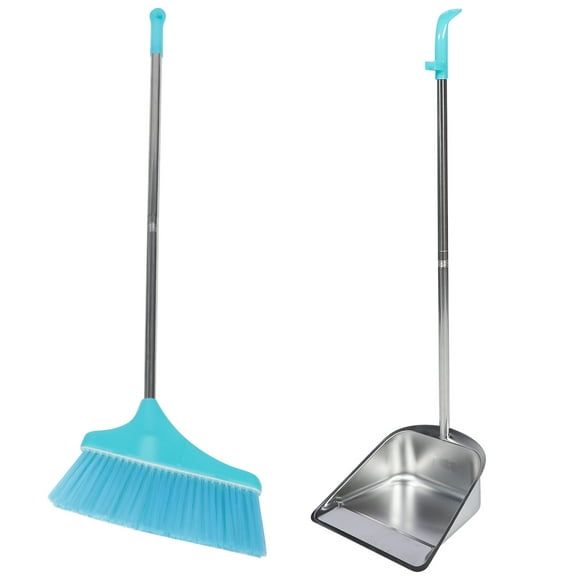 Stainless Steel Dustpan Vertical Broom Heavy Duty Scoop Shovel Trash Can and Set Brush Office