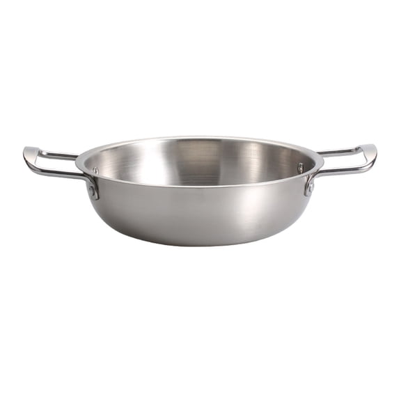 Stainless Steel Dutch Oven With Double Ear Induction Compatible Stockpots Durable Soup Pot For Cooking(Silver-32X23.5X6.5Cm)