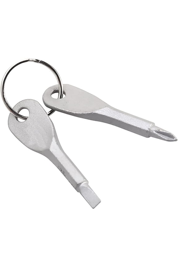 Stainless Steel EDC Screwdriver, Multifunction Mini 2 Keys Slotted Screwdrivers Keychain Pocket Repair Tool