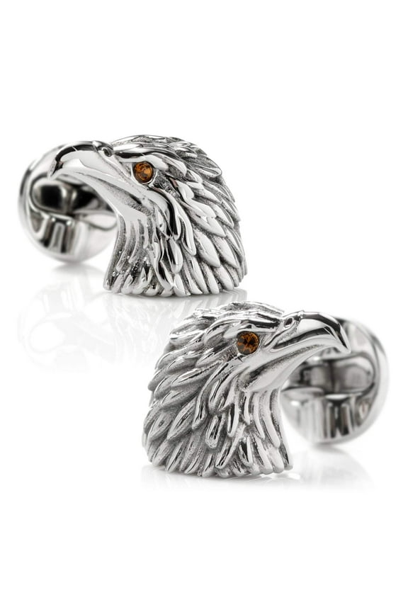 Stainless Steel Eagle Head Cufflinks