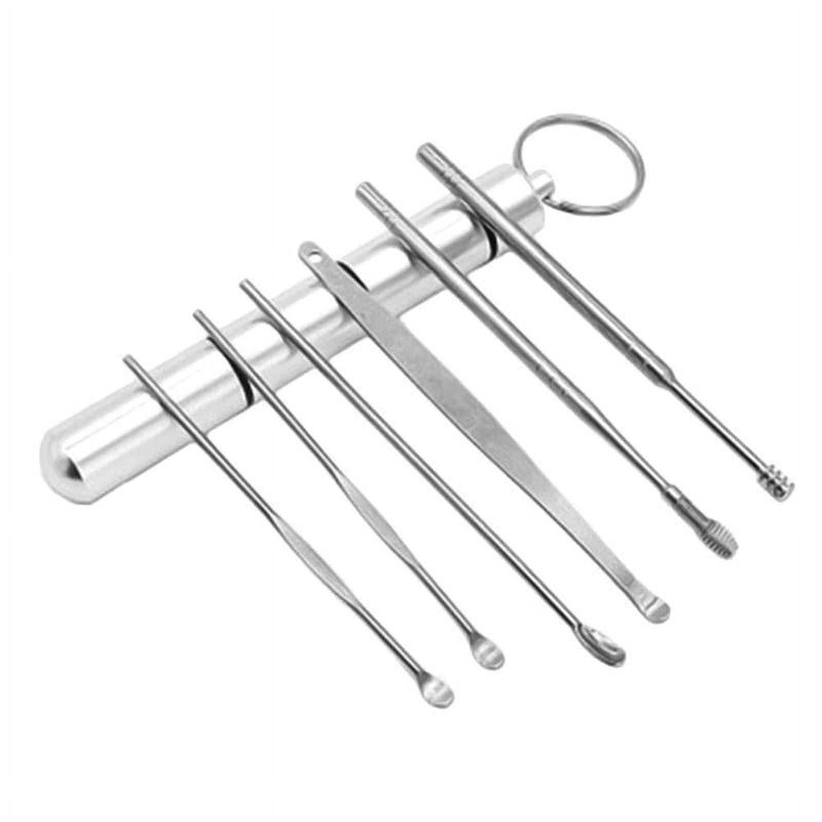 Stainless Steel Ear Digging Spoon 6-piece Set Of Spiral Rotary Ear Scoop Ear  Picking Tool Pick Ear Cleaner Portable Ear Digging O3Q9 