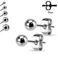 thumbnail image 1 of Stainless Steel Earring Stud 20 Gauge with Hollow Ball Ends - Pair, 1 of 7