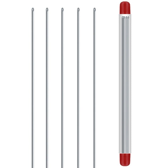 Stainless Steel Earthworm Hooking Needle Set for Carp Fishing, Hollow Gas Worm Baiting Tool with Smooth Air Flow Design, Silver Piercing Pins for Live Bait Rigging, 5 Pieces per Tube