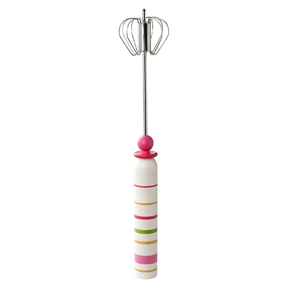Stainless Steel Egg Beater, Heavy Duty Semi-Automatic Whisk for Kitchen, 12 Inch Rotary Hand Mixer, Drink Stirrer for Frothing Milk, Blending, Mixing, Whipping Smoothies and Shakes,B
